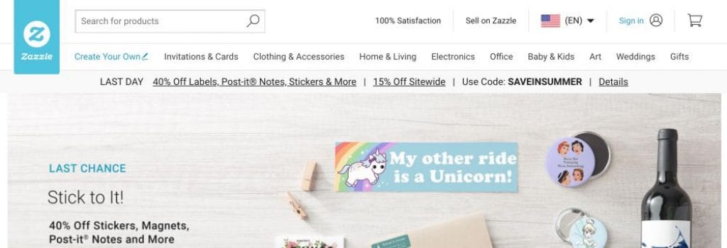 zazzle homepage - 14 Best Print On Demand Sites in 2019: Sites Like Redbubble, Zazzle and CafePress